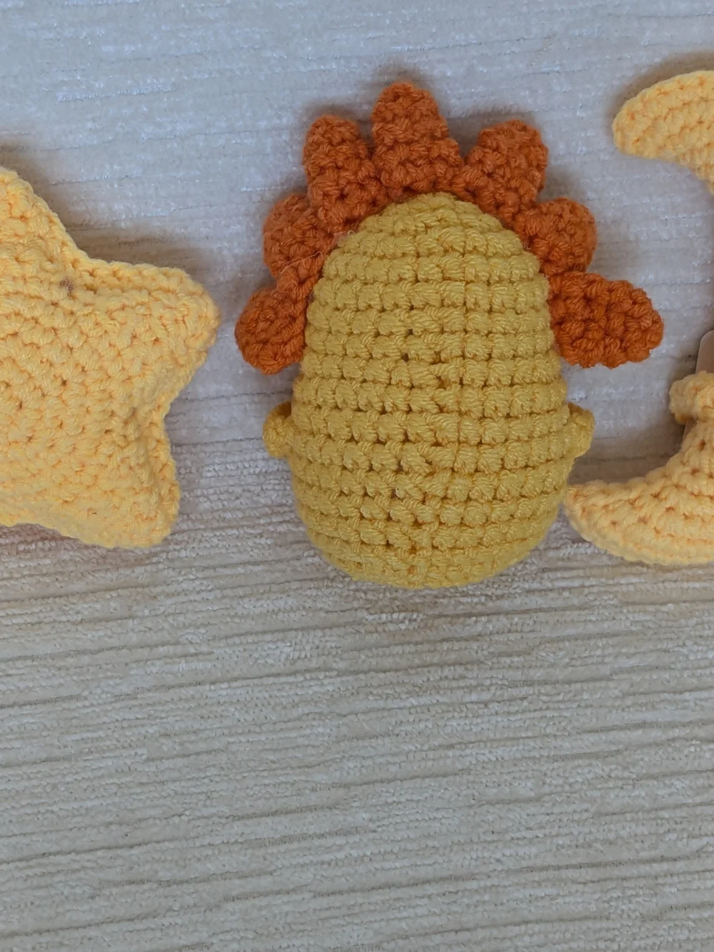 Positive Sun  Star And Moon Crochet Plush - Yellow & Orange All 3 - Picture 3 of 10
